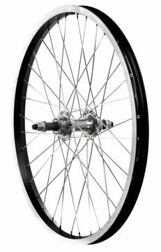 Колесо заднее, 20", не пист., WZ-201RQR, 28 отв., 135 мм, 10 мм (эксц), V-Brake, под трещотку 6/7 ск., двустен., Forward DW
