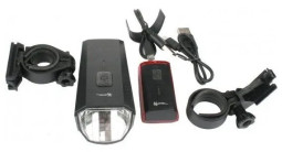 Фара комплект (передн. и задн.), micro USB, LiPo 3,7 V/ 1700/480 mAh, KLONK, 11950