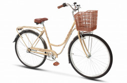 Велосипед STELS Legenda 370 28VC (рост 20", 1 ск., Светло-бежевый) с корзиной